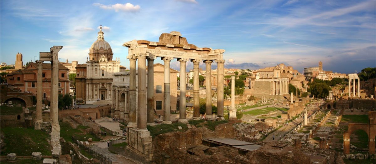 Rome, Lazio aerial photo of the ancient Roman Forum